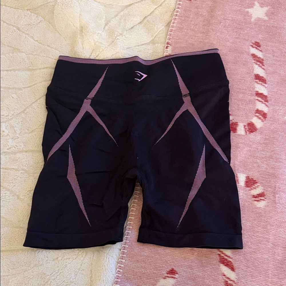 Gymshark Black and Purple Bike Shorts